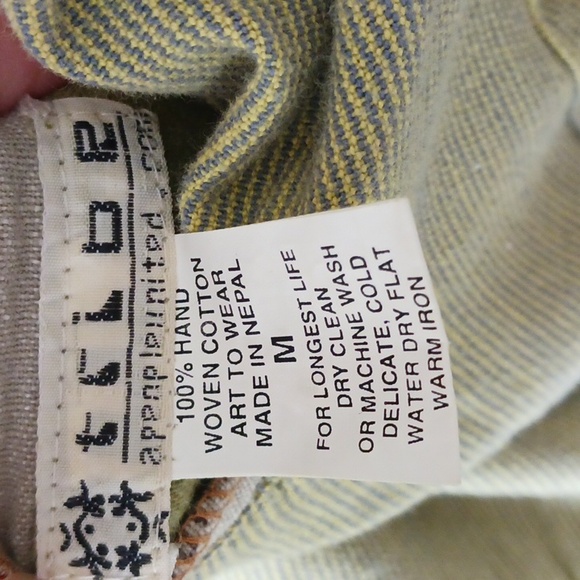 A People United jacket long sleeve button front reversible collar khaki green M - Picture 7 of 12